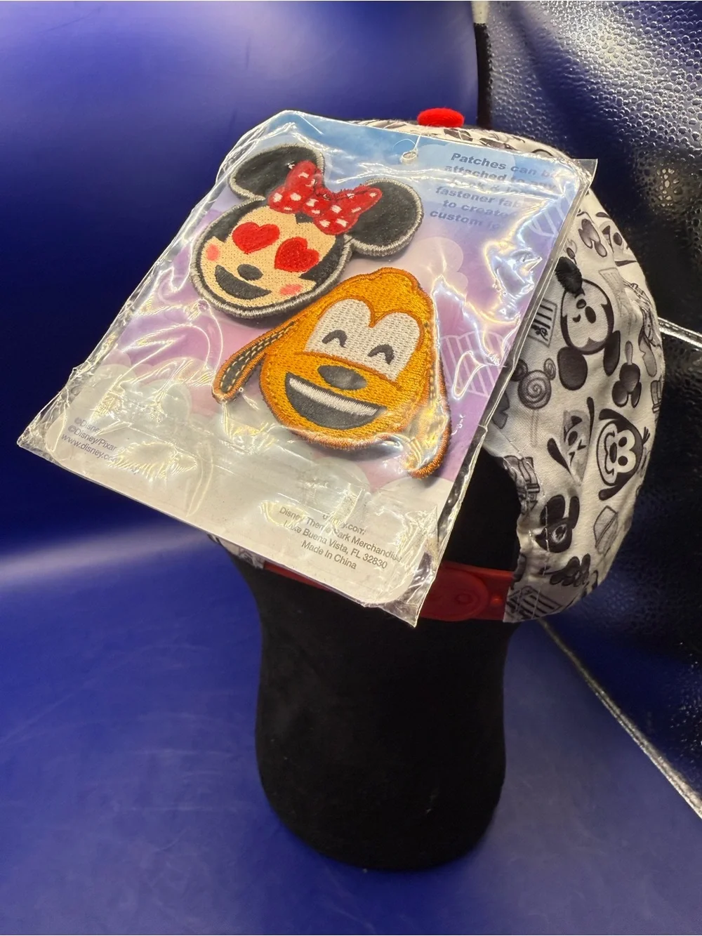 Disney Parks Emoji Baseball Cap NWT 7 Patches Mickey Minnie Stitch Pluto